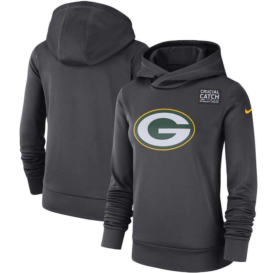 Women Green Bay Packers Anthracite Nike Crucial Catch Performance Hoodie,We sell and wholesale Women Green Bay Packers Anthracite Nike Crucial Catch Performance Hoodie on line form chian!